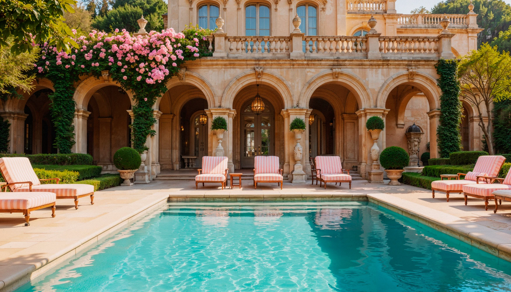 Imagen de la piscina denun exclusivo hotel de lujo. ¿Hotel boutique o gran cadena? Qué prefieren los viajeros y por qué